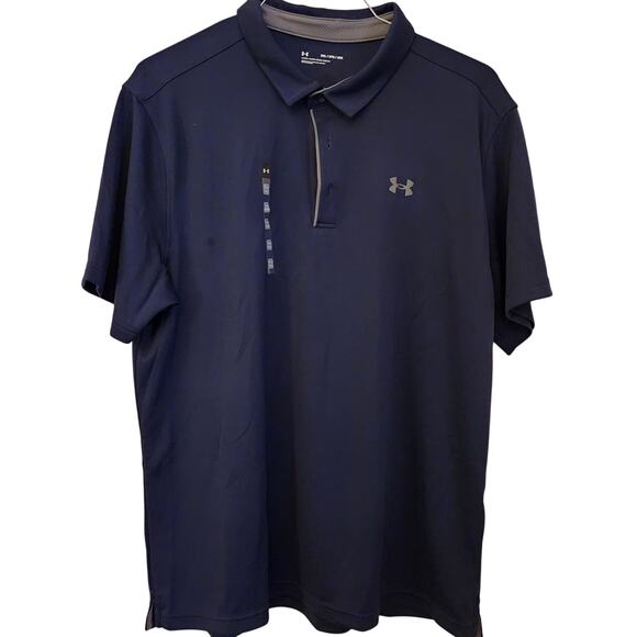 Under Armour Men's UA Tech™ Polo Midnight Navy / Graphite 3XL - New With Tags - Picture 1 of 3